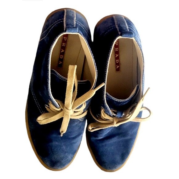 Prada Blue Suede Men Sneakers Size 8 main image 6